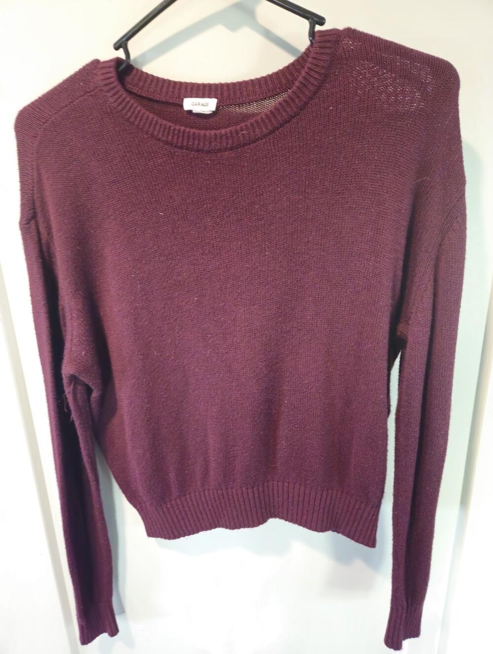 Garage Plum Purple Lightweight Cropped Sweater